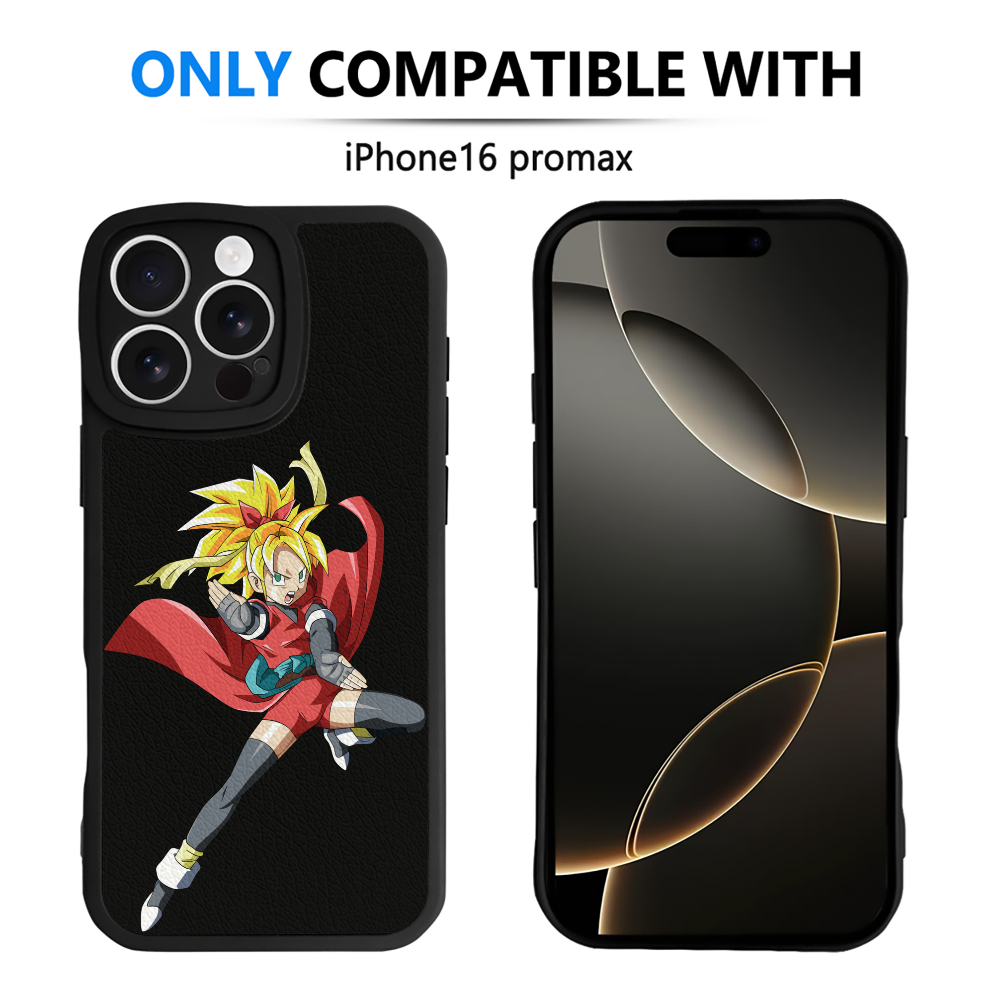 （画像用） ドラゴンボール カリフラ DRAGON BALL Caulifla 【iPhone 16シリーズ対応】シリコンスマホケース（レザー調） 材質：シリコン